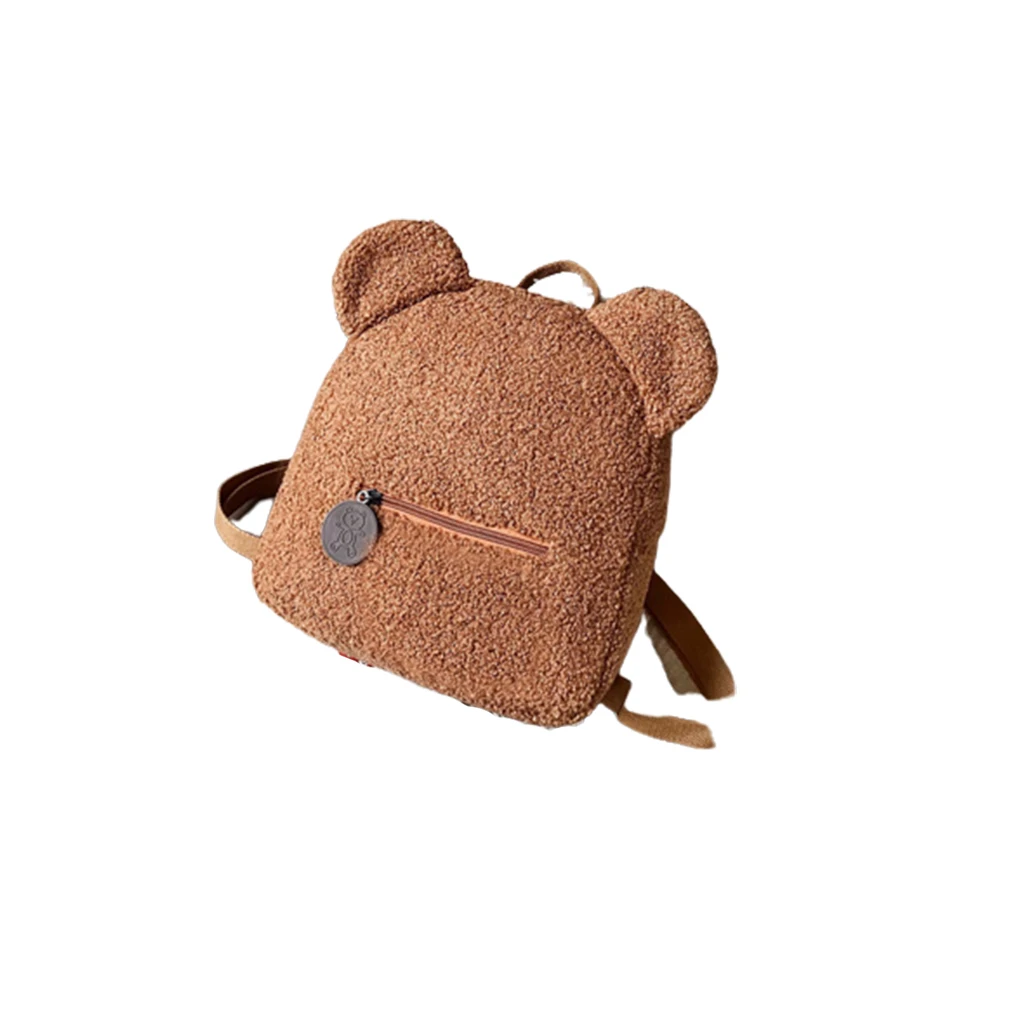 

Bear Backpacks Children Travel Shopping Cute Style Fleece Shoulder Bag