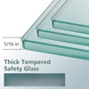 Frameless Shower Glass Door, 60" W x 76" H Sliding Shower Door with 5/16" Glass Door, Seal Strip Handle Smooth Track Shower Door 3