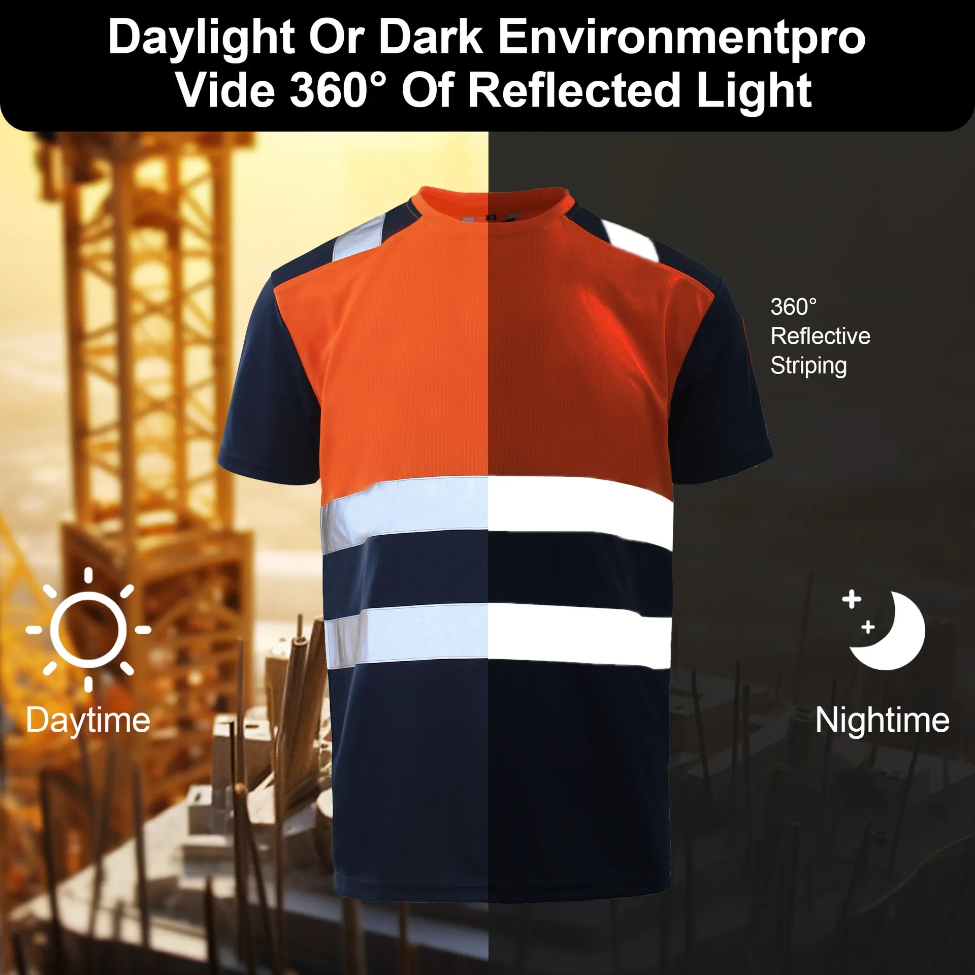 Summer Work Shirt Breathable Quick Drying Sweat Wicking High Visibility Oversized