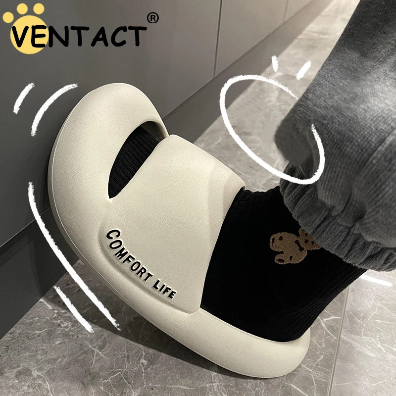 VENTACT New Bath Slippers Unisex Outdoor Shoes Waterproof Women And Men Indoor Heel Wrap Cozy Home Thick Bottom Shoes