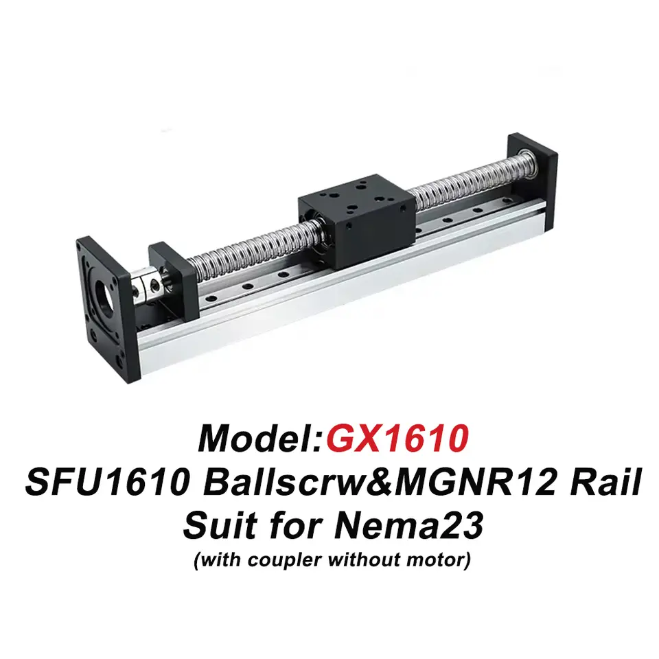 GX1204/1605/1610 Ball Screw Z Axis Motion Table CNC Sliding Stage Travel 100-200mm Linear Shaft Rail Support Nema17/Nema23 Step image 9