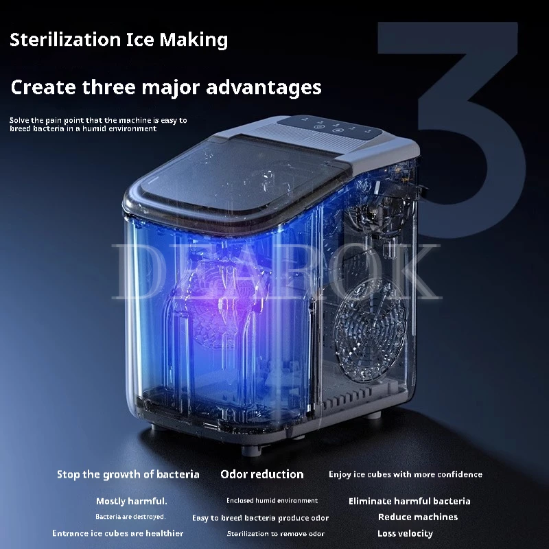 Ice Machine  Commercial Ice Cube Making Machine Protable Ice Maker Machine Auto-Cleaning Maquina Home-use 4