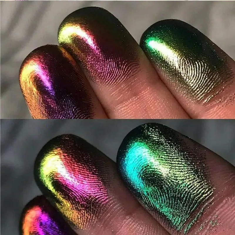 Colorshift Chameleon or Holographic Pigment for Nail Art Chameleon Mica Powder 10 Jar Pigment Powder Color Shift Mica nail pigment