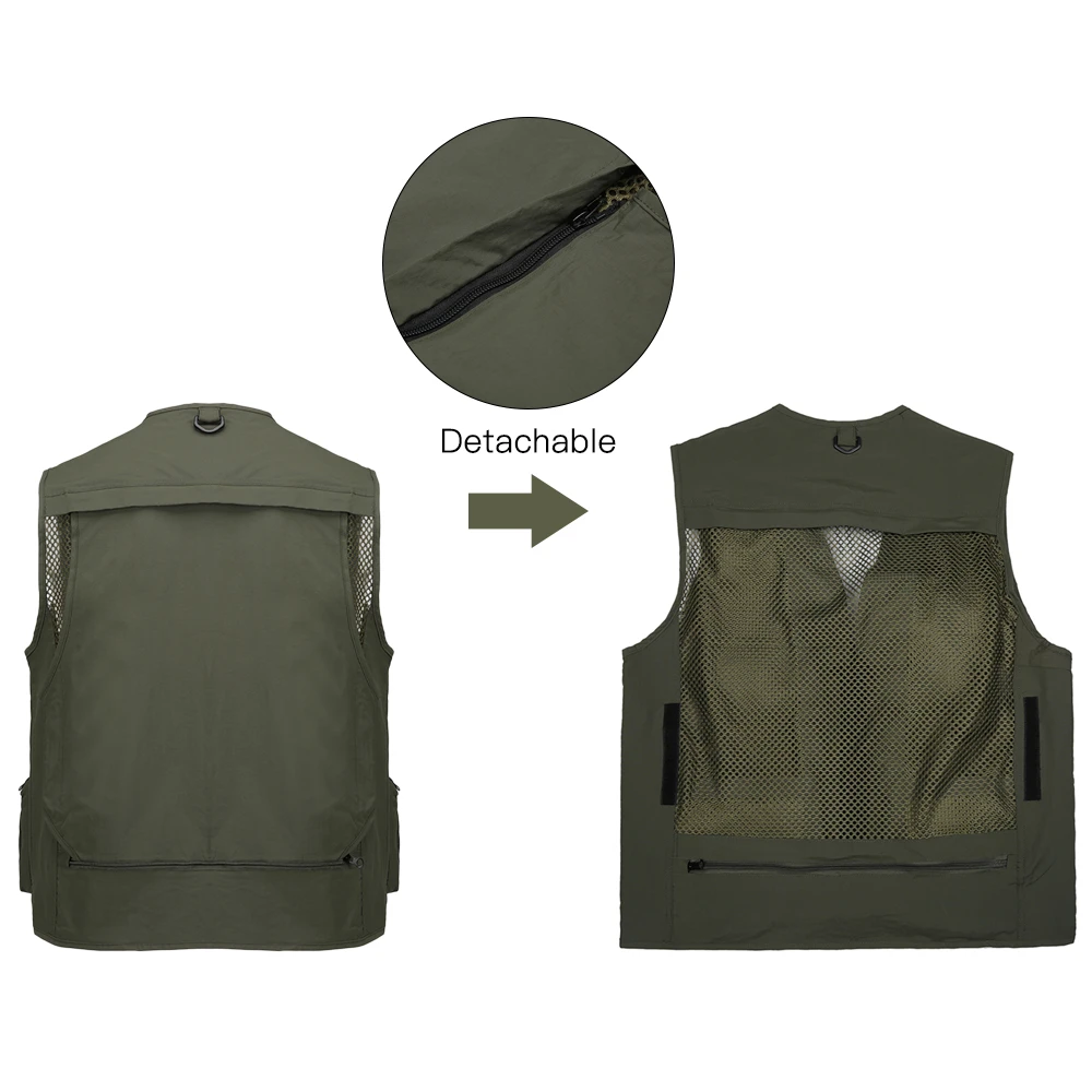 Fishing Vest Fly Fishing Vest Summer Multi Pockets Mesh Vest For Men