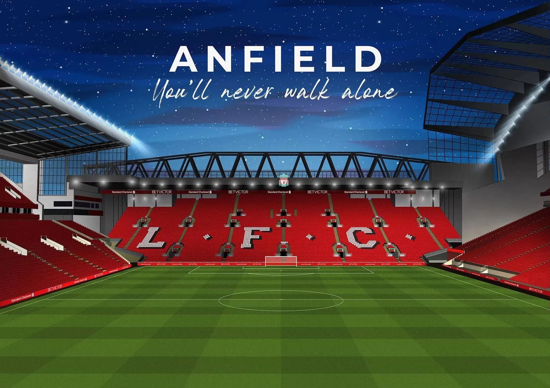 World Famous Sports Liverpool Anfield Stadium Arsenal Stadium Old Trafford Stadium Poster Canvas Paintings Wall Art Home Decor