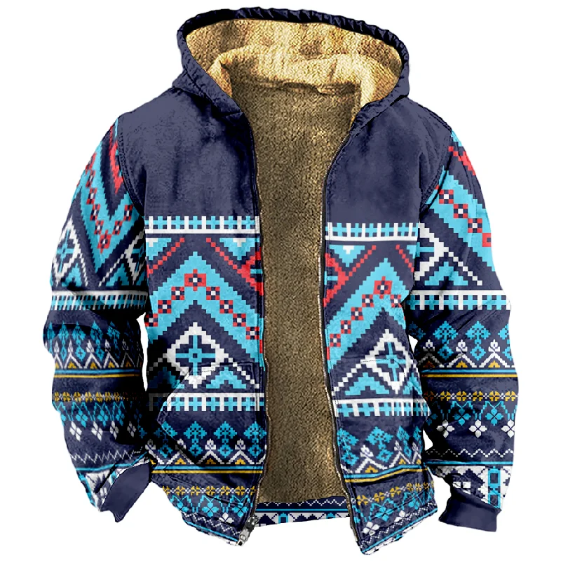 New Leopard Pattern Creative Cotton Coat Hooded Sweater Casual Print Long Sleeve Zipper Sweater Thick Cotton Coat Winter Style