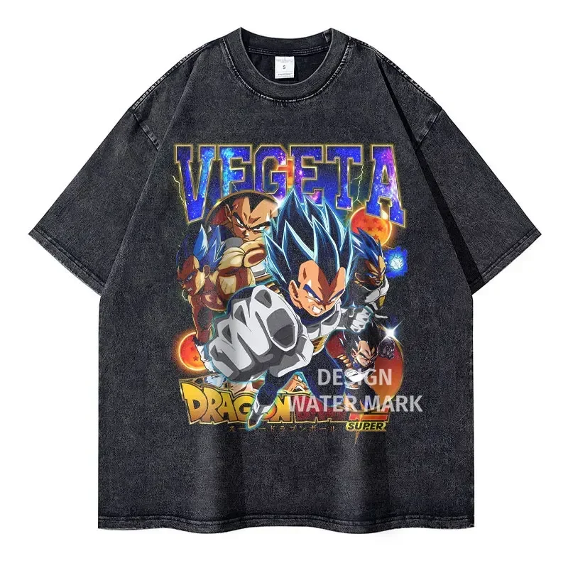 Vintage Washed Anime Dragon T-Shirt Retro Manga Design