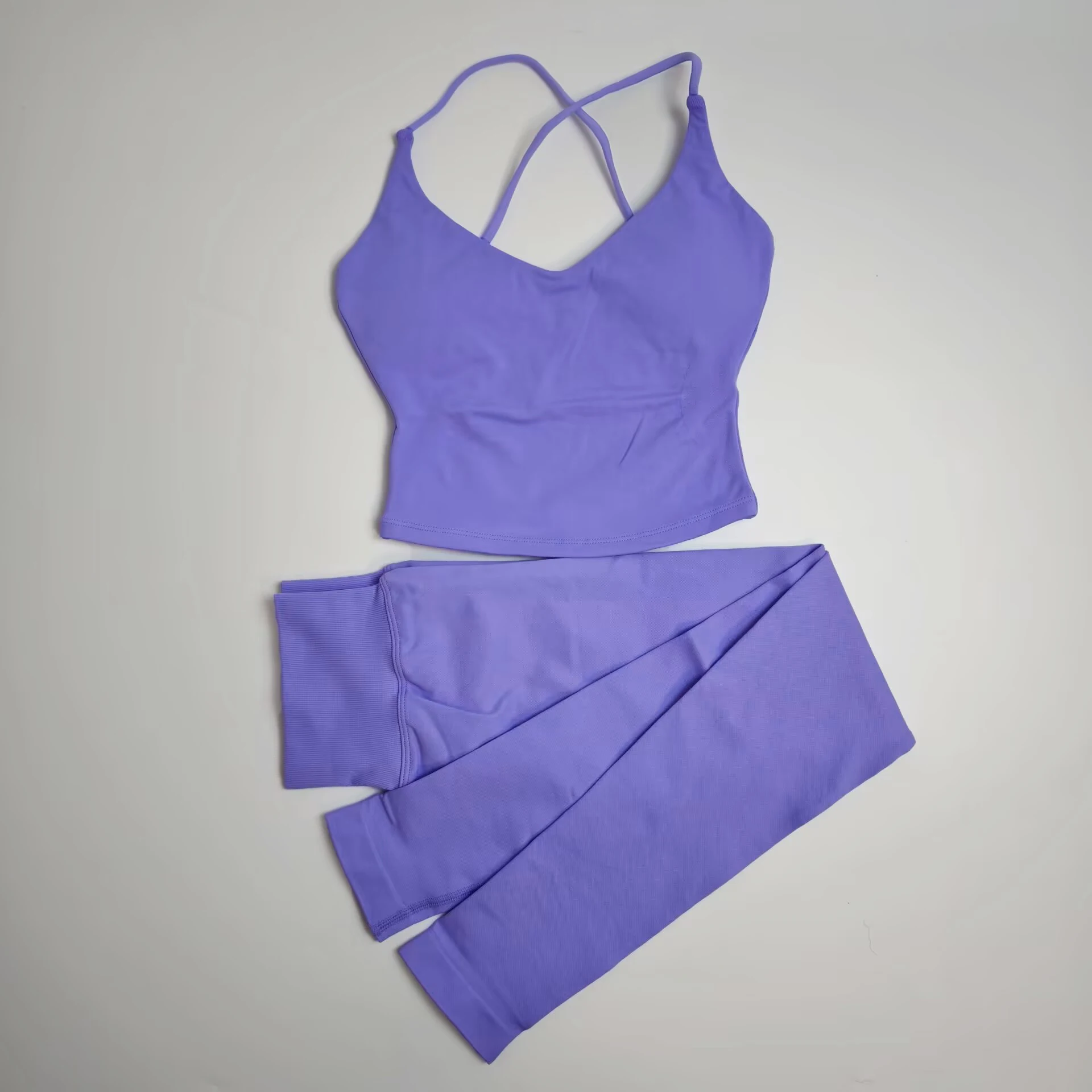 BLAZEMOVE Dinamik Askılı Üst ve Pantolon 2 Parça Yoga Seti Push-up Egzersiz Koşu Spor Salonu Kıyafetleri Hızlı Kuruyan Nefes Alabilen Spor Kıyafetleri