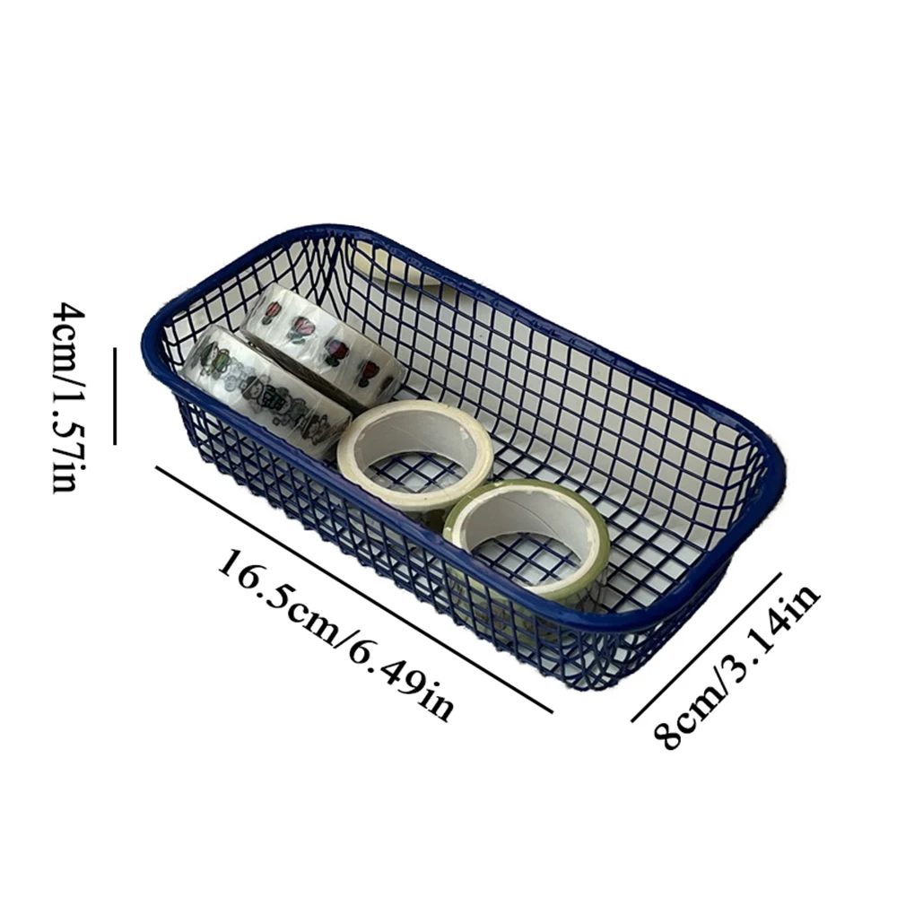 New Metal Storage Basket Colour Multifunction Desktop Sundries Organizer Photocards Stationerry Make Up Sorting Holder Office
