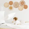 7Pcs Boho Rattan Wall Decor Hanging Woven Baskets Decor Bohemian Home Decor Handmade Wicker Wall Decor for Bedroom Farmhouse 2