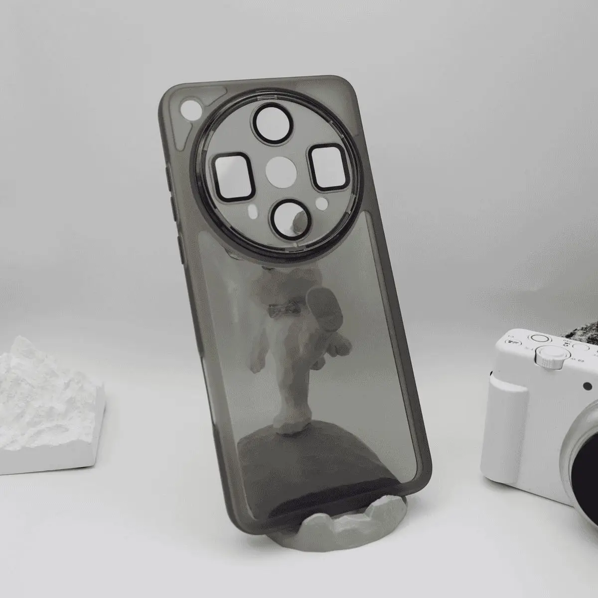 Luxury Coque Soft Silicone Acrylic Glass Lens Phone Case Back Cover