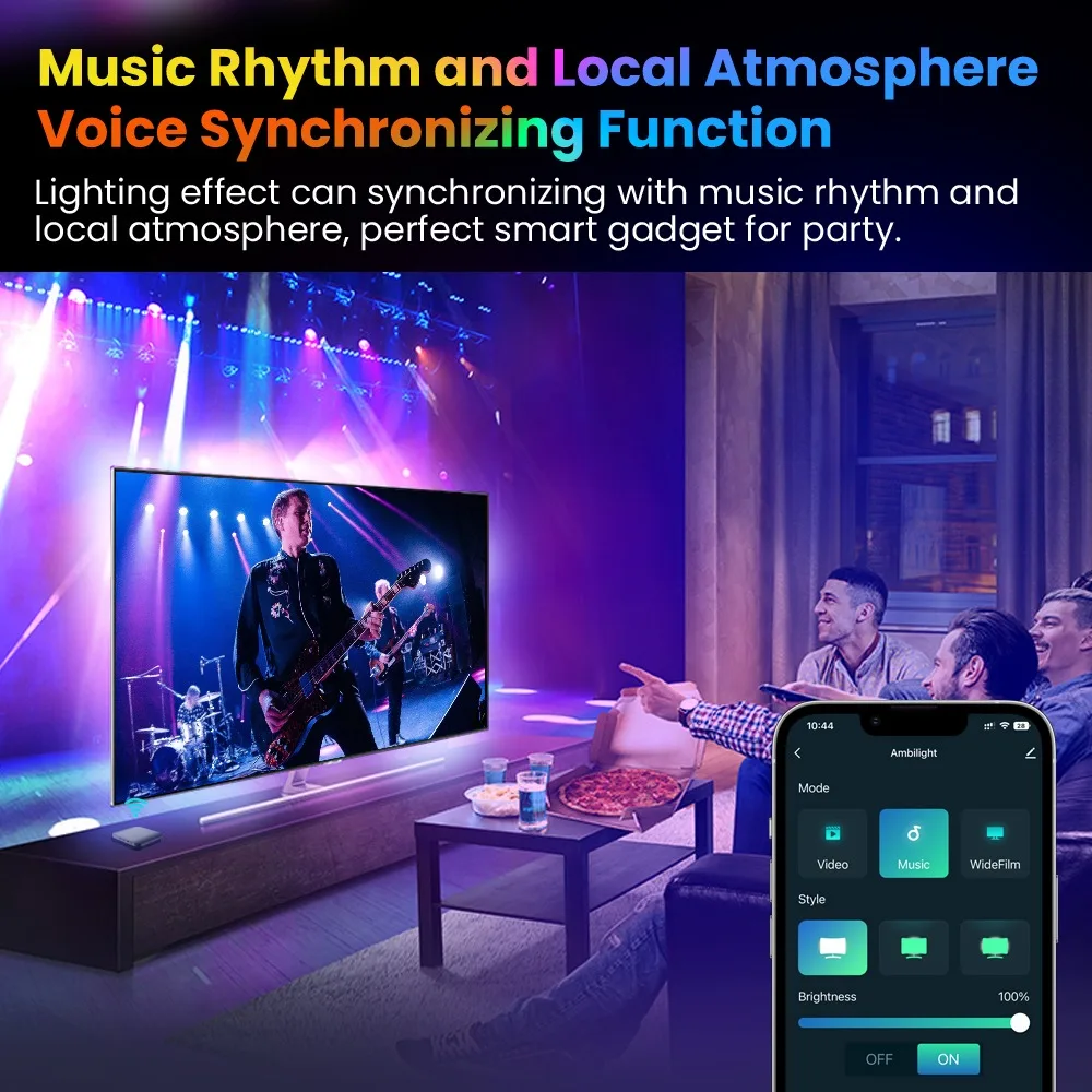 스마트 앰비언트 조명 TV 백라이트, 4K HDMI 2.0 싱크박스 LED 스트립 조명 키트, PC 화면, Tuya LED 테이프, 알렉사, 구글 홈용