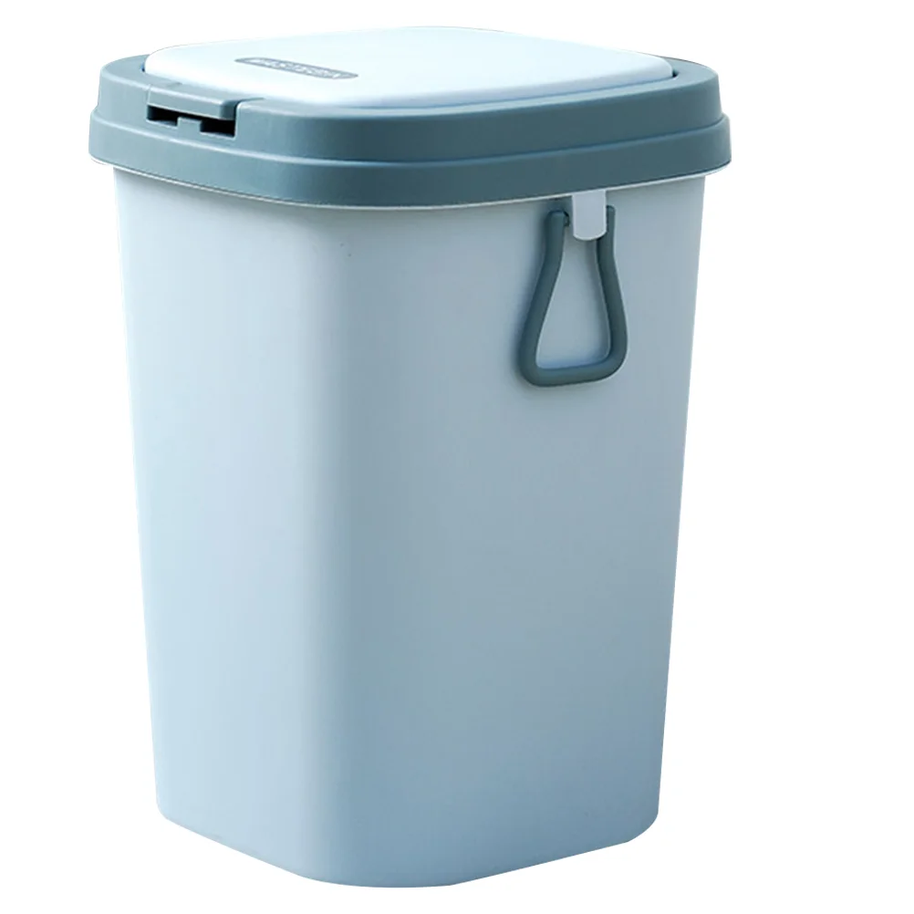 

Plastic Wastebasket Household Trash Can Office Trashcan Bedroom Garbage with Lid