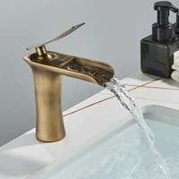 ก๊อกน้ำอ่างล้างหน้าแบบน้ำตก สีขาว ติดตั้งบนเคาน์เตอร์ ทำจากทองเหลือง ก๊อกน้ำแบบก้านโยกเดี่ยว น้ำร้อนน้ำเย็น 2