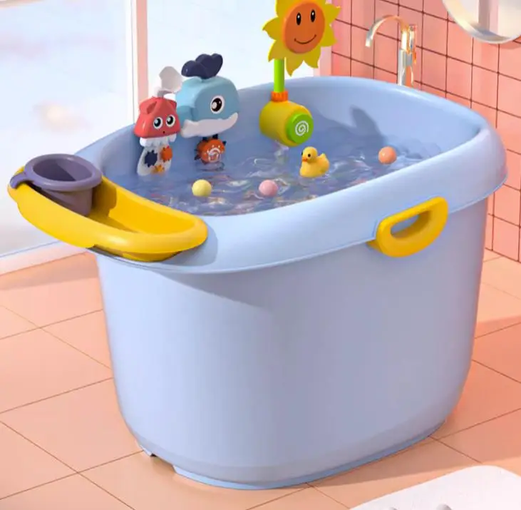 

Integrated baby bathtub blue colour in stock