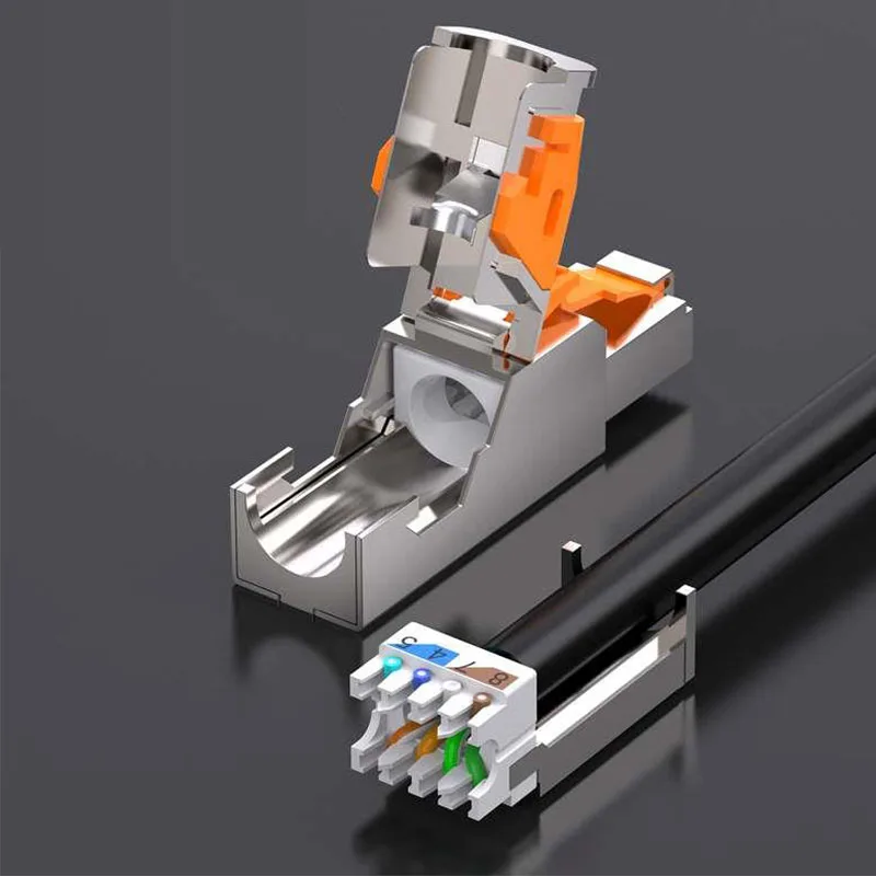 موصلات RJ45 Cat8 Cat7 Cat6A أداة معدنية مجانية سهل...