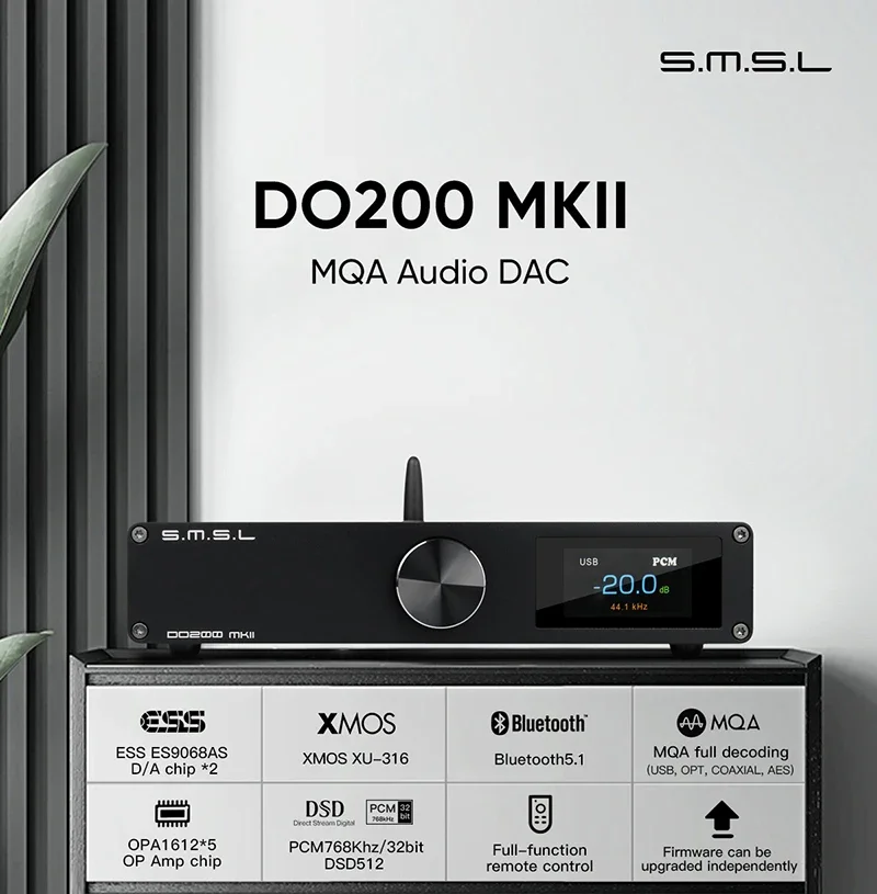 SMSL DO200 MKII Audio DAC ES9068AS*2 XMOS XU316 Bluetooth 5.1 CD 