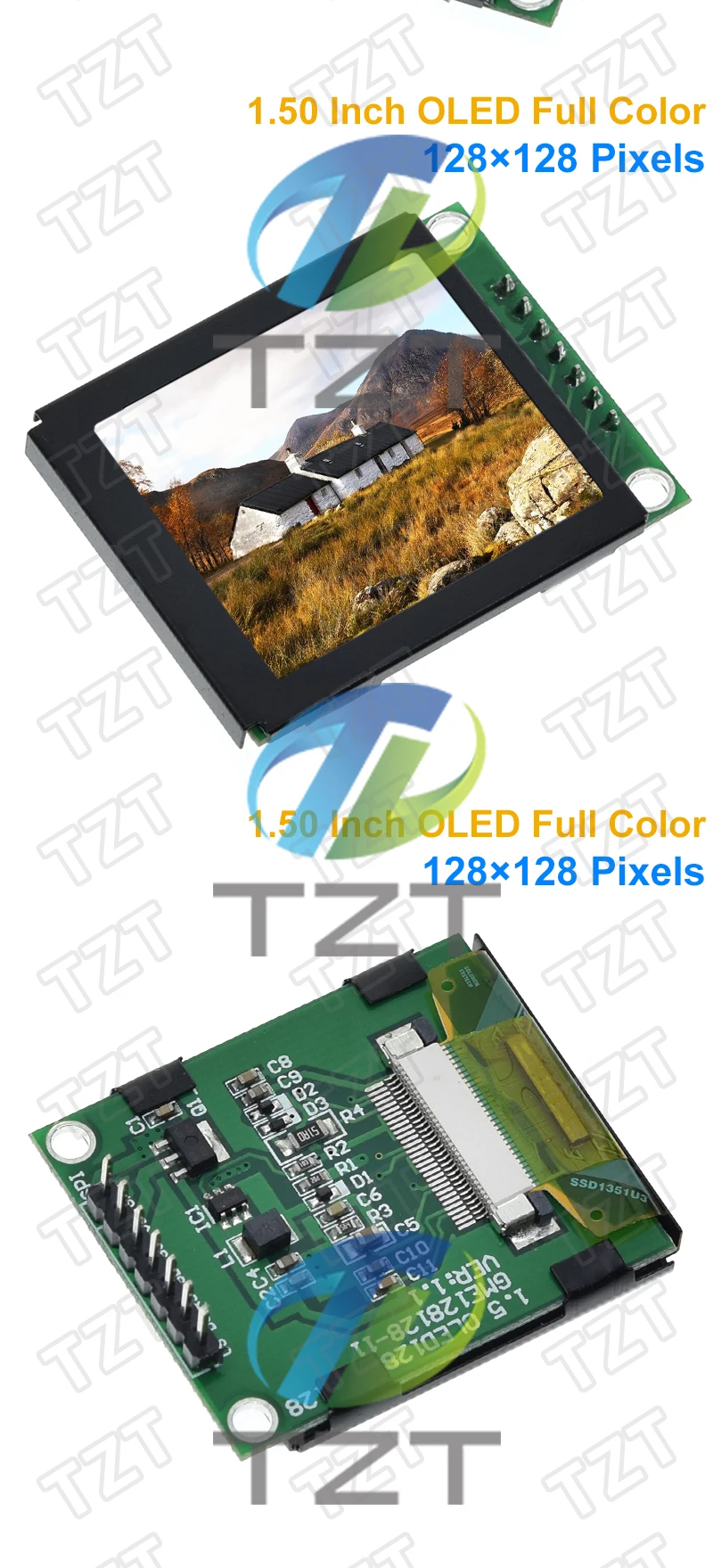 1/3 Stück 1,5 Zoll Vollfarb-OLED-Bildschirm LCD-LED-Anzeigemodul 128x128 SPI Serielle Schnittstelle SSD1351 Controller 128*128 – Detail 8