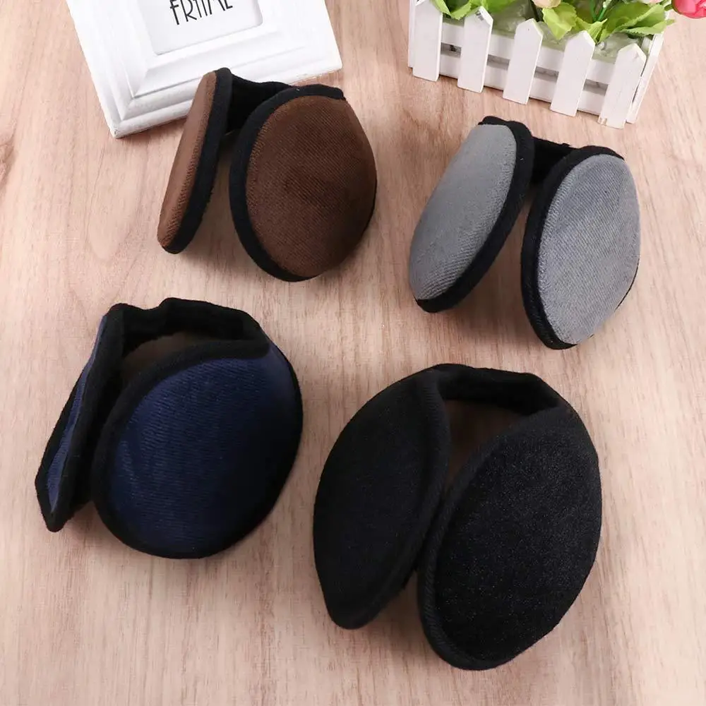 Winter Warm Solid Color Thicken Plush Earmuffs for Women Men Outdoor Cycling Ear Cover Windproof Ear Warmers