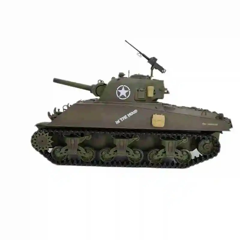 Henglong 3898-1 M4A3 Main Battle Tank 1/16 RC Model US Sherman Battle Metal Tracks Military Remote Control Toys Car 3