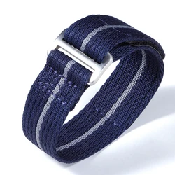 Durable Nylon Watch Strap for Men's Sport Wristwatch - 20mm or 22mm Canvas Replacement Band (Blue Gray)