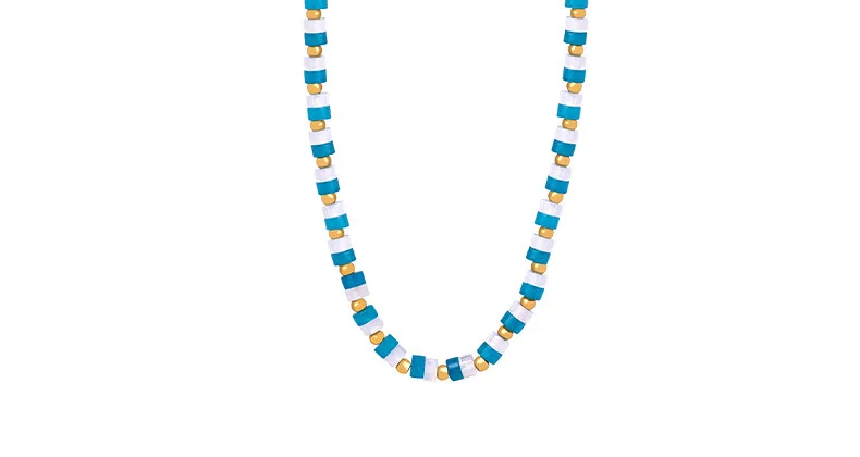 Marka Blau-weiße Edelstein-Halskette für Damen, Bohemian-Accessoires, Mädchenmode, Perlenkette, Paar-Schmuck, Geschenk, Großhandel – Detail 12