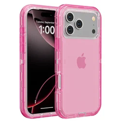 Ultimate Clear Shockproof Case - Heavy Duty Transparent Cover with Anti - Scratch Protection - iPhone 17 Pro (Transparent pink)
