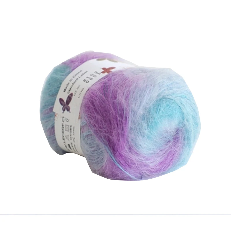 50g Colorful Long-haired Mohair Wool Cashmere For Hand Knitting Sweaters Yarn Crochet Thread Mohair Yarn Merino Wool Yarn 2