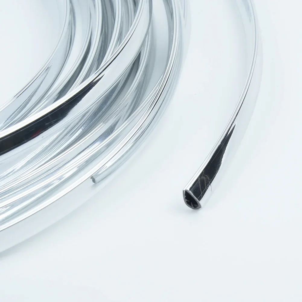 6M Car Door Chrome Edge Moulding Trim Strip Scratch Guard Protector Universal U-profile Car Trim Molding Strip 1pc
