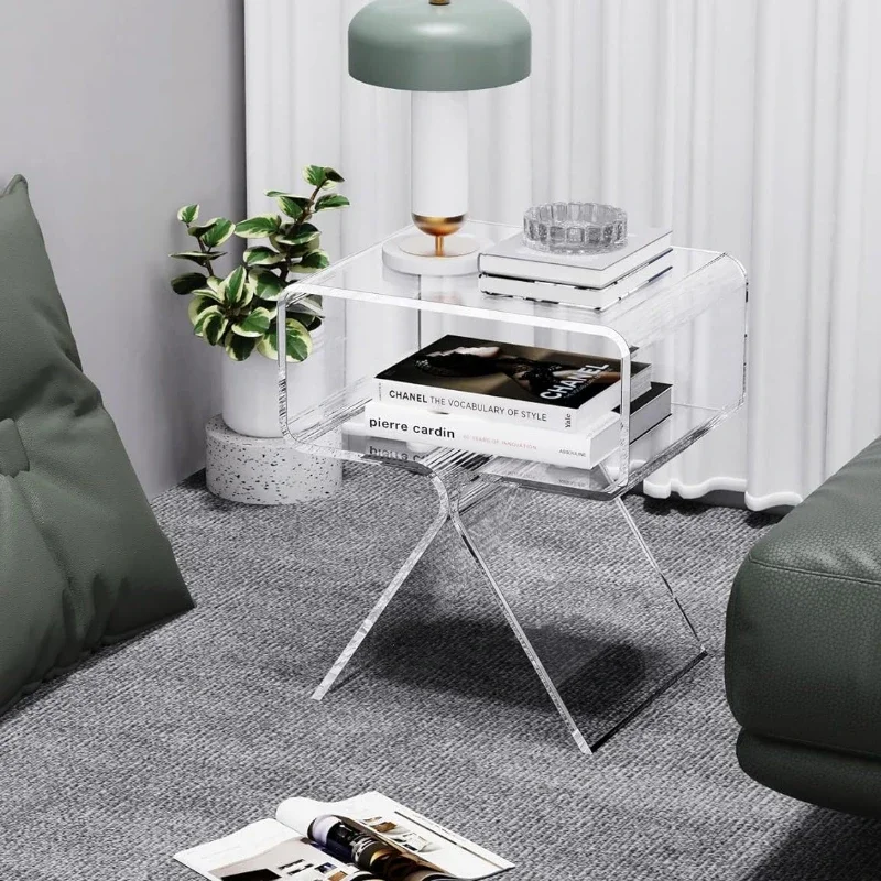 Description Picture 5 of itemAcrylic Side Table End Table for Living Room Small Mini Coffee Table Nightstands for Bedroom