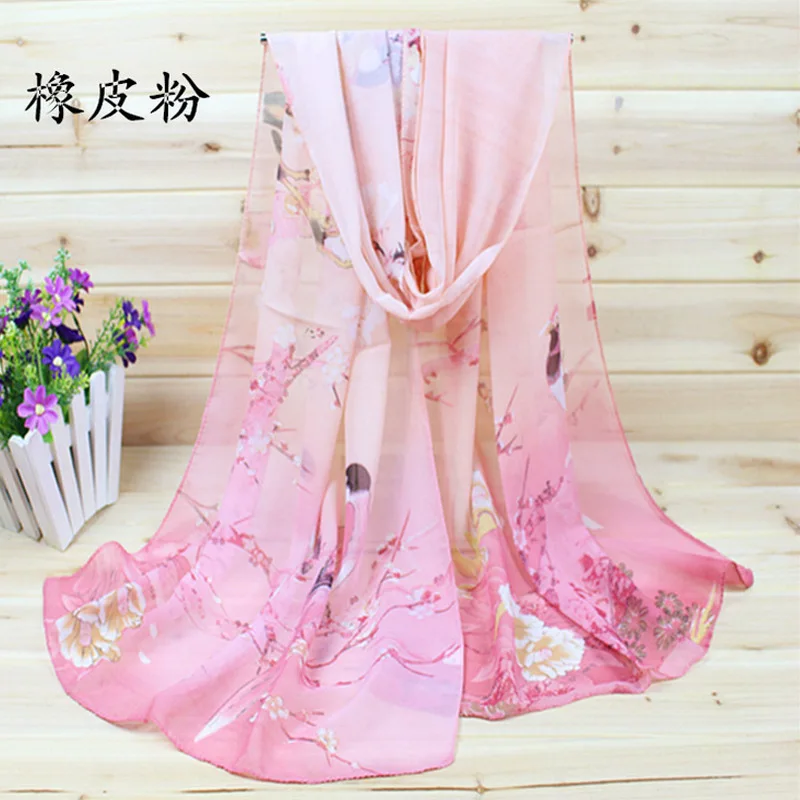 2022 New Silk Scarf Women Luxury Fashion Chiffon Print Sun Protection Bandana Headscarf Hijab Long Womens Neck Scarves Shawls 2