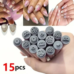 Floral Precision Nail Art Stamping Kit - 10/15 Piece Set (15PCS)