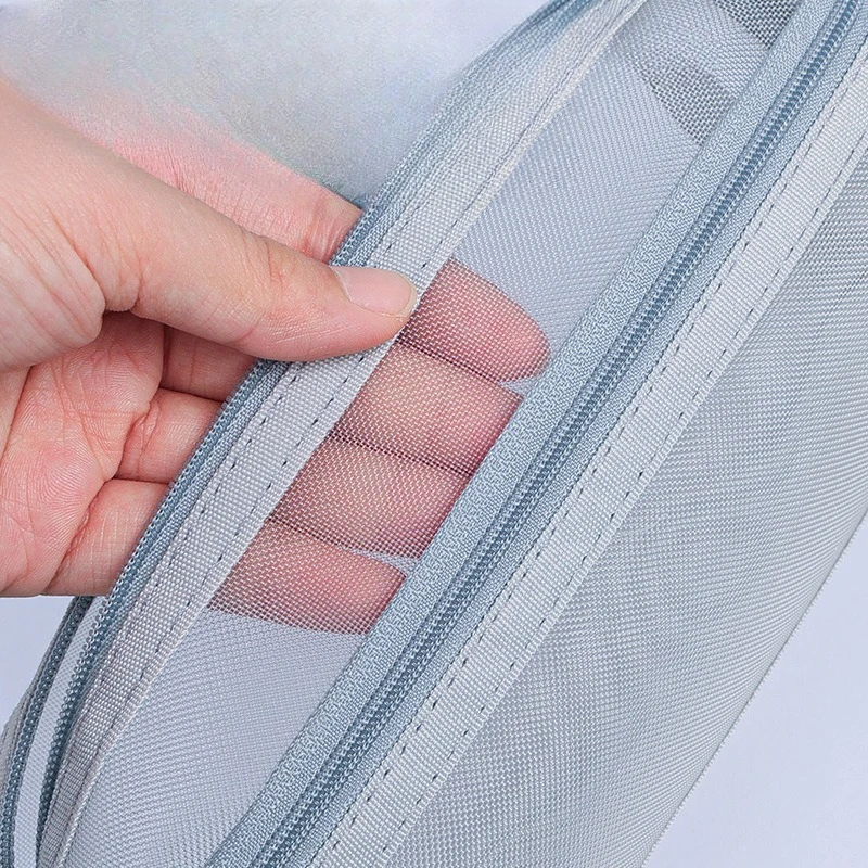사각형 메쉬 펜 가방 시험실에 가져갈 수 있는 이중층 대용량 필통 간단하고 편리한 펜 가방