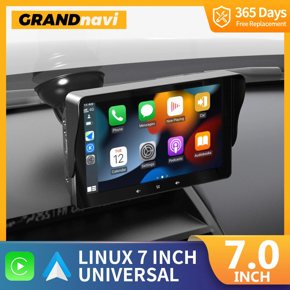 Autoradio universale da 7 pollici lettore Video multimediale Carplay  Wireless e Touch Screen automatico Android Wireless per Auto Nissan Toyota