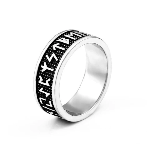 Retro Viking Stainless Steel Mens Rings Punk Simple Amulet For Male Boyfriend Jewelry Creativity Gift