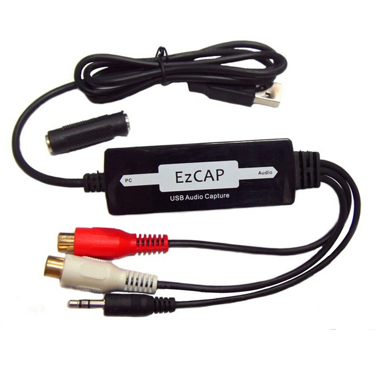 

EzCAP USB 3.5mm Audio Capture Grabber Edit Audio Cable to Digital for Recording Analog Audio Cassette to CD/MP3 Converter