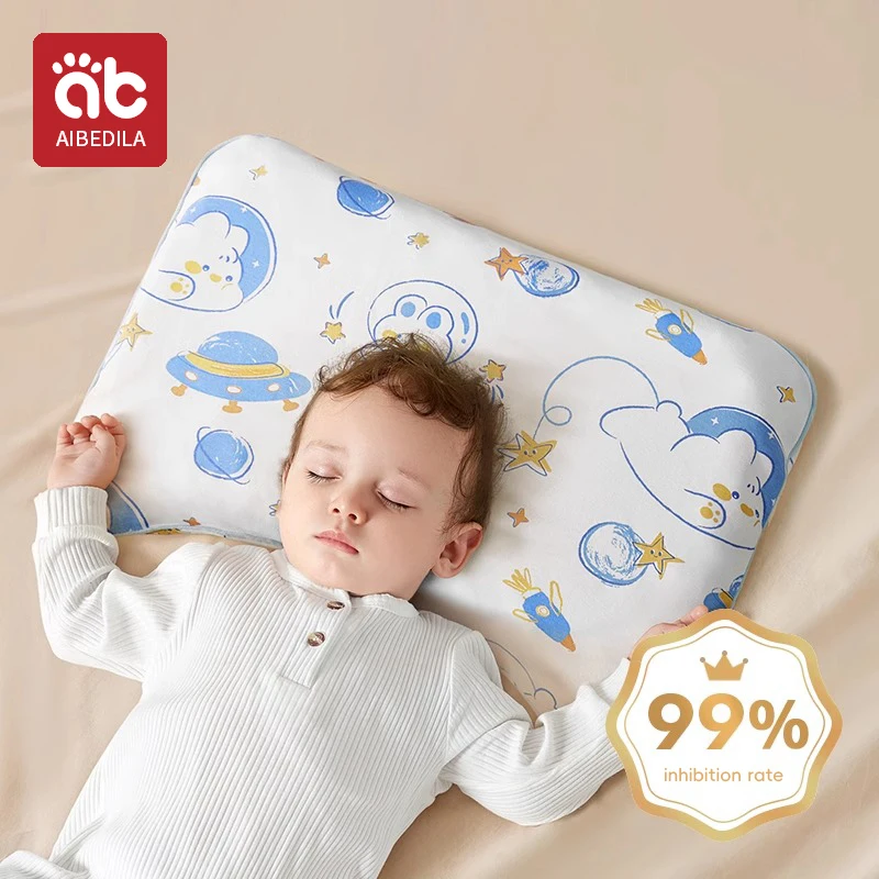 Baby Silicone Pillow To Help Sleep And Protect The Neck High Elastic Soft Porosity 0-6 Years Washable Pillows Bedding