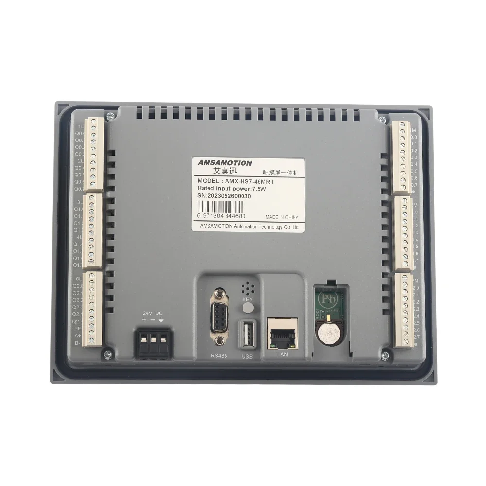 AMSAMOTION HMI PLC 올인원 머신 교체 AMX-S7-200 24I 22O 이더넷 모니터 컨트롤러, 터치 스크린 RS485 패널, 7 인치