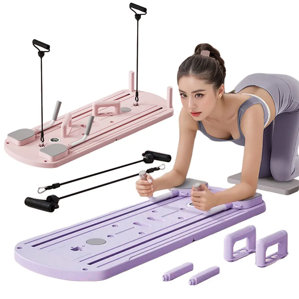 Multifunctional Fitness Board Abdominal Board Non Slip Push Up Foldable with Counter & Kneeling Mat Home Gym Equipment