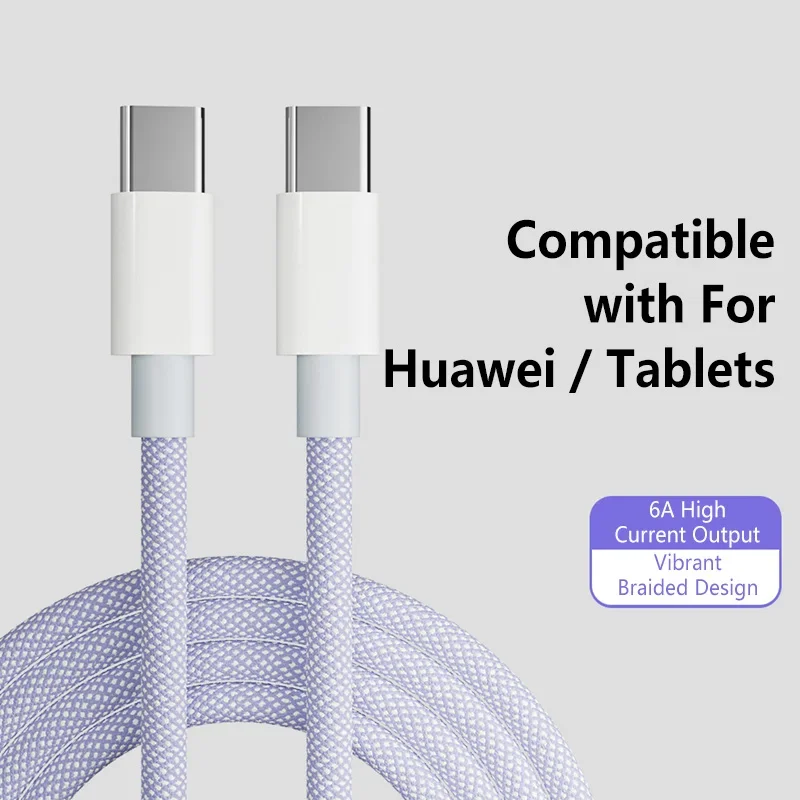 ตัวเลือกสินค้า สายชาร์จ Type-C เร็วแรง 100W สายถักรองรับมือถือทุกแบรนด์