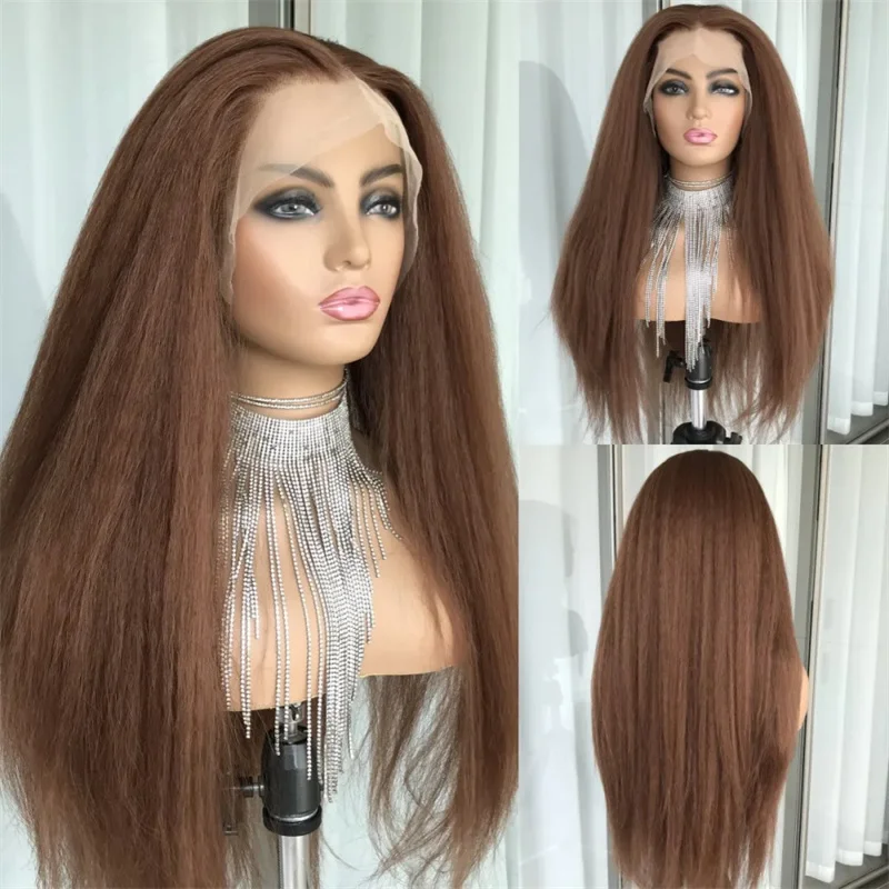 preplucked-yaki-brown-30inch-long-kinky-straight-lace-front-wig-for-women-with-baby-hair-synthetic-glueless-daily-wear-wig