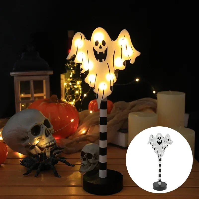 Spooky Halloween LED Pumpkin Ghost Night Light – Battery Powered Waterproof Ambiance Decor for Outdoor & Indoor Festivities