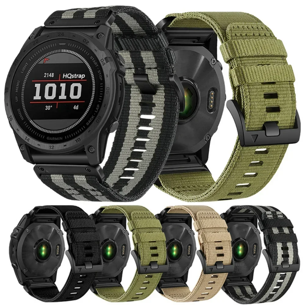 

Ремешок нейлоновый спортивный для Garmin Тактический 7Pro Fenix 7X 6X 7 5 6 Pro 5X 3HR, сменный Браслет для Garmin Band 22 мм 26 мм
