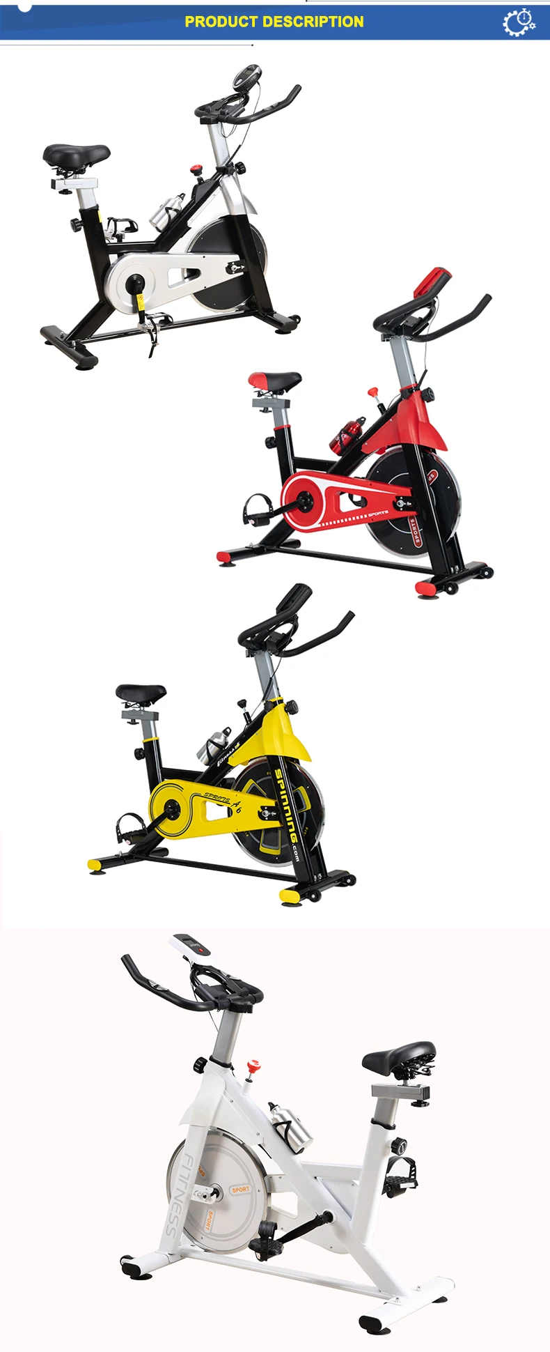 Spin Bike Ultra-quiet Exercise Bike Indoor Bicycle Sports Fitness Equipment