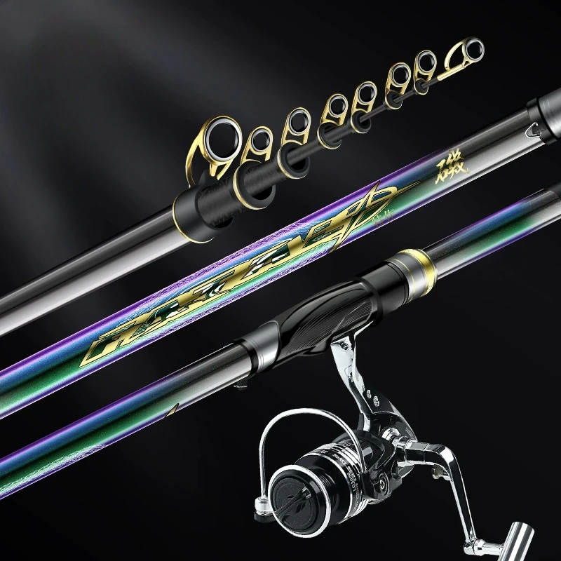 

Ultralight Superhard Rock Fishing Rod 3.6m4.5m5.4m6.3m Large Guide Long Throwing Surface Telescopic Spinning Pole