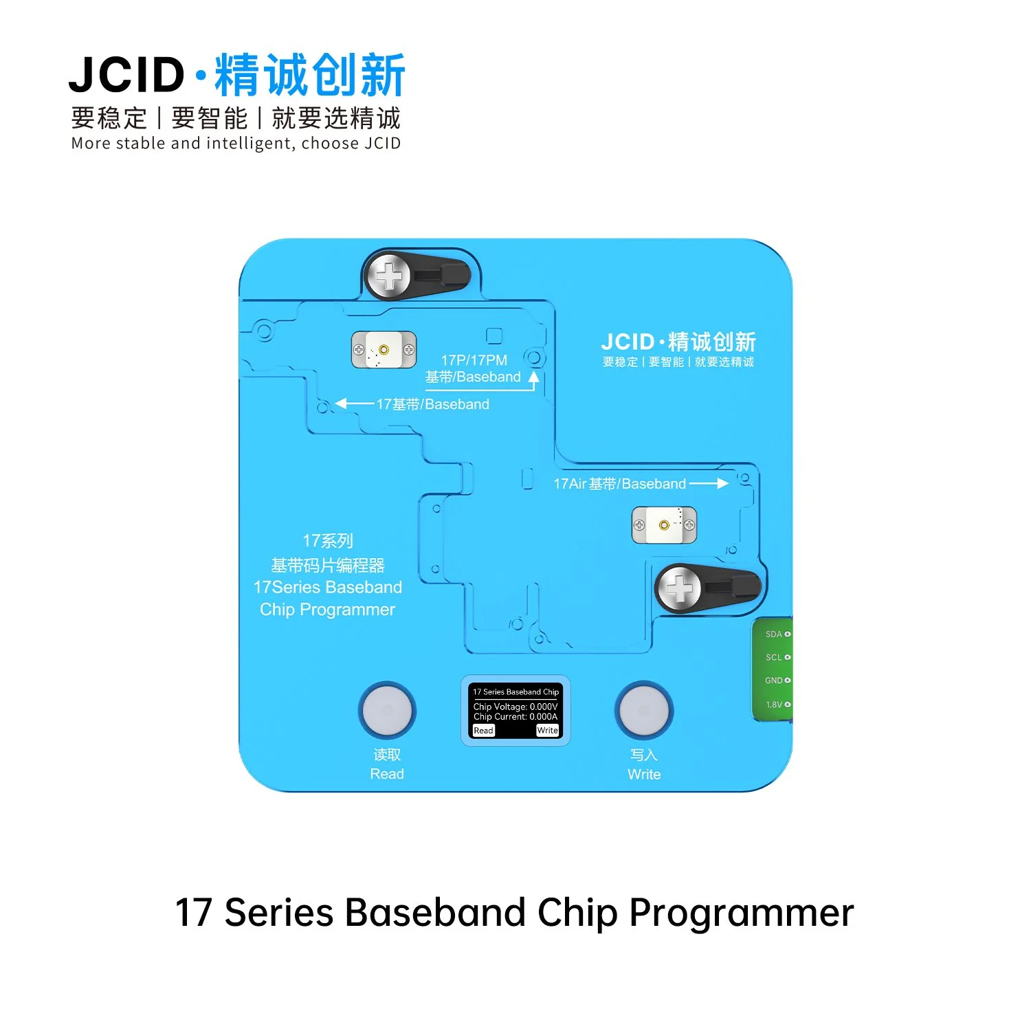 JCID 17 Pro Max 베이스밴드 칩 EEPROM 수리 프로그래머 15/16/16E/16ProMax CPU IC 칩 읽기 쓰기 도구 CN/US 버전 지원