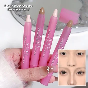 Heallor Matte Highlighter Contouring Stick 3D Shadow Cream Pen Sculpt Nose Facial Eye Lying Silkworm Brightening Concealer Penci - Thumbnail 2
