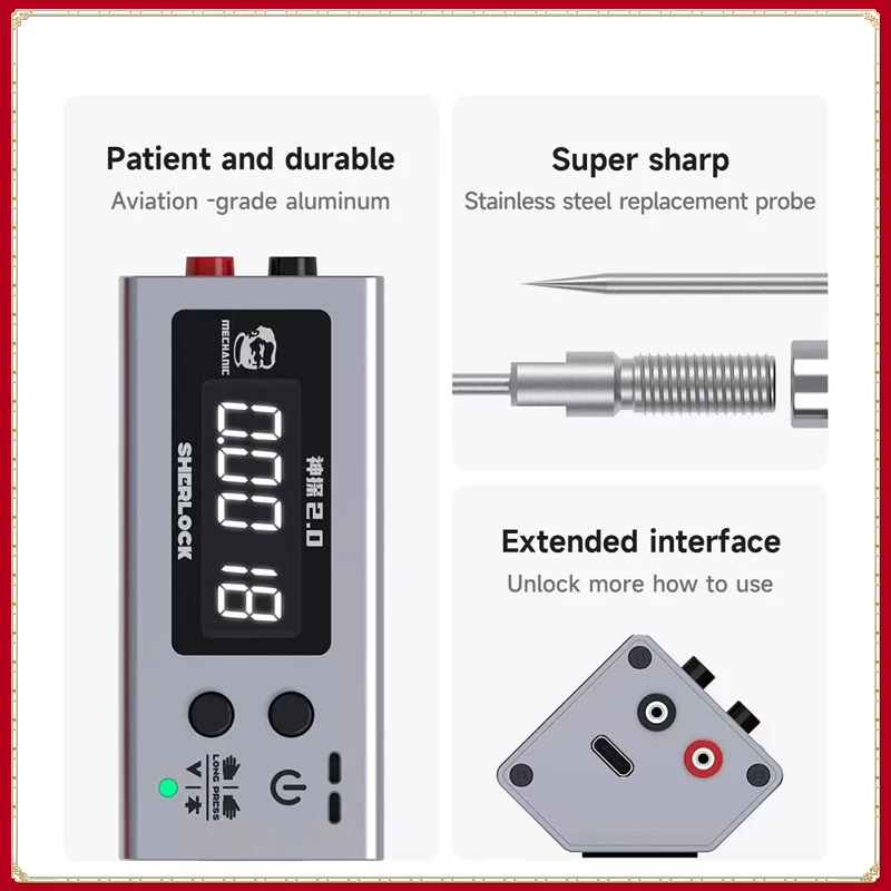 

MECHANIC Sherlock V2.0 Voltage Internal Resistance Strap HD Display Tester Accurately Detect Motherboard Voltage Data Tool