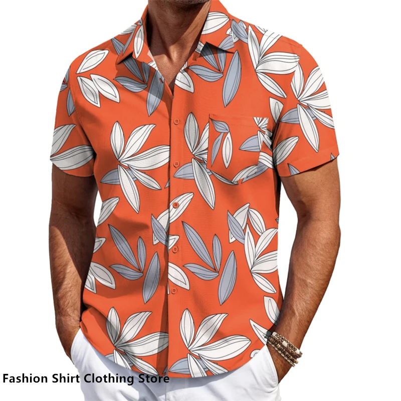 11 styles of men's shirts Hawaiian shirts short-sleeved tops Hawaiian vacation outdoor travel trendy casual clothing xs-6xl