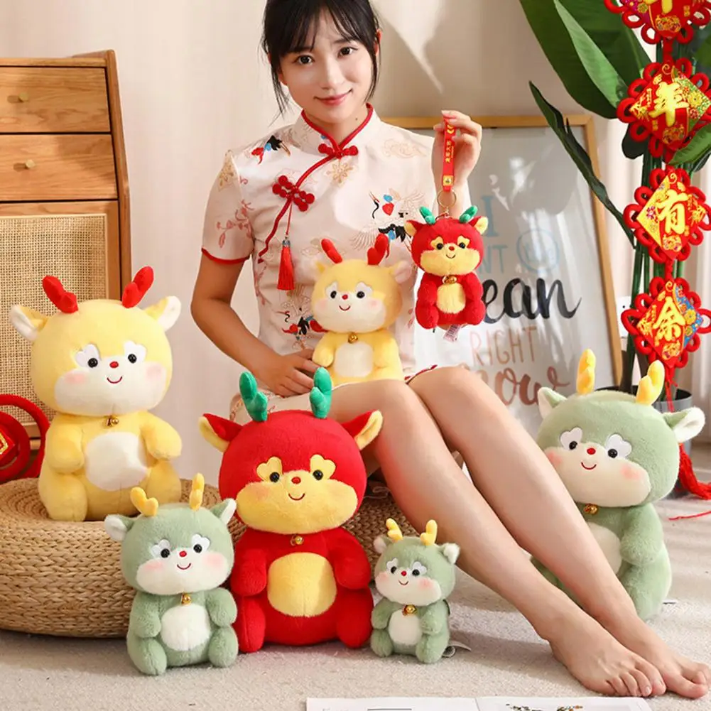 

Мягкая игрушка-Дракон 2024 год, плюшевая кукла, талисман на удачу, Набивная игрушка для детей, украшение китайского зодиака, праздник весны